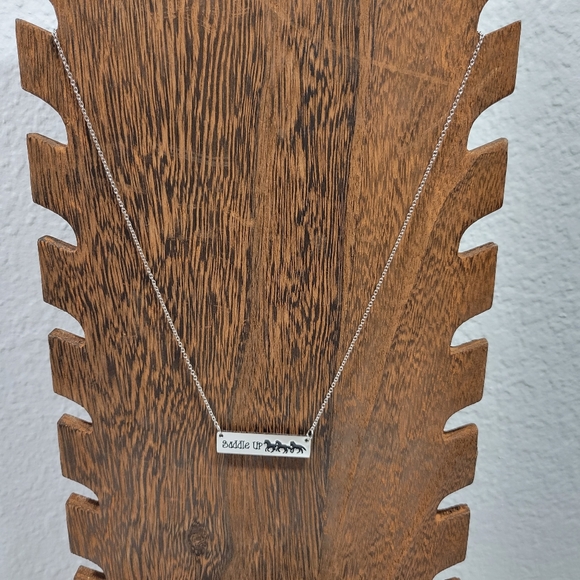 Silver Colored 'Saddle Up" Horse Necklace - Picture 2 of 5